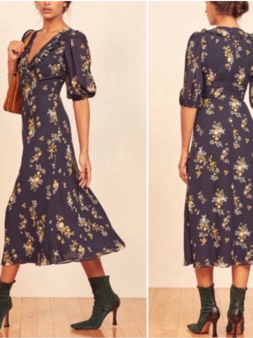 Reformation Brook Vittoria Floral Midi Dress